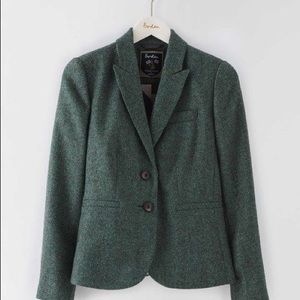 Boden Elizabeth British Tweed Blazer green